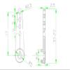 1/2Pcs Blue Metal Swing Arm Steering Gear Extension Arm 24T Standard Servo Rocker Arm Suspension Arms for RC Boat/Aircraft (Color : 2pcs) view 3