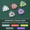 ORIENGEAR Poker Chip Set with Denominations, 300 PCS 14 Gram Clay Composite Casino Chips with ABS Case & 2 Decks of Plastic Cards, for Texas Holdem Blackjack Gambling Games view 2