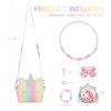 JYPS 7PCS Toddler Purse for Girl, Girls Wallet with Pretend Play Toys, Princess Toys with Kids Dress Up Jewelry Set (Rainbow Unicorn) view 4