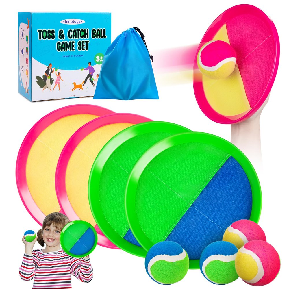 Innotoys Toss and Catch Ball Game - Ideal Outdoor Beach, Pool & Yard Toy for Toddlers and Kids Ages 4, 5, 6, 7, 8+, Perfect for Boys Girls - Great Birthday Gift & Stocking Stuffers