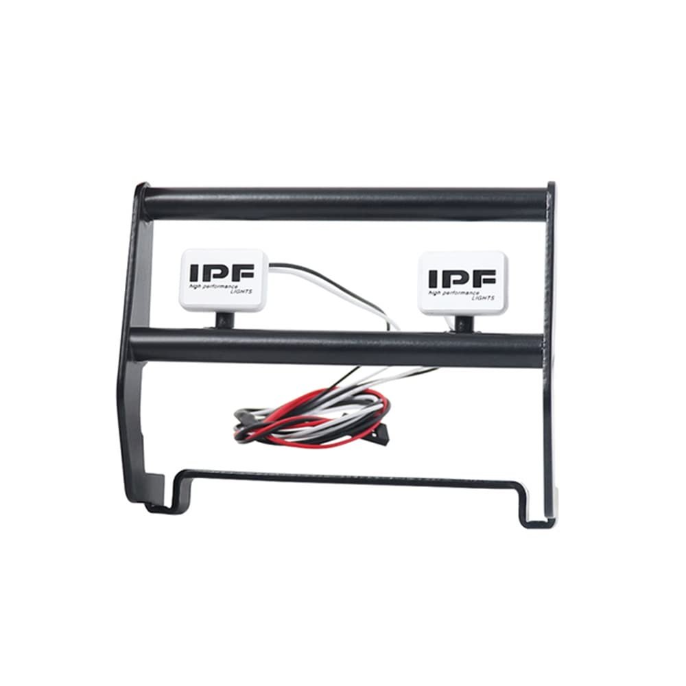 MUHIKRT Front Bumper with LED Lights for TRX4 Blazer Bronco 1/10th RC Crawler Car Accessories (Black Blazer)