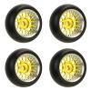 Astibym 4pcs Hub Wheels and Tires Set,Aluminum Alloy RC Drift Tire Stability Glossy for 1/28 RC Drift Tire for K969 for P929 for K989(Gold),car model accessories view 3