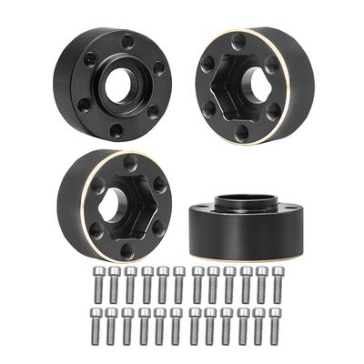 MUHIKRT Brass Weights 6mm 9mm 12mm 15mm 22mm Wheel Hex Hub Widen Adapter for 1/10 RC Crawler 1.9 2.2 Wheels Rims SCX10 TRX4 (9mm), Black