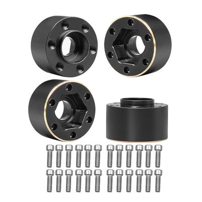 MUHIKRT Brass Weights 6mm 9mm 12mm 15mm 22mm Wheel Hex Hub Widen Adapter for 1/10 RC Crawler 1.9 2.2 Wheels Rims SCX10 TRX4 (12mm), Black