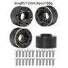 MUHIKRT Brass Weights 6mm 9mm 12mm 15mm 22mm Wheel Hex Hub Widen Adapter for 1/10 RC Crawler 1.9 2.2 Wheels Rims SCX10 TRX4 (12mm), Black view 2