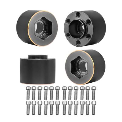 MUHIKRT Brass Weights 6mm 9mm 12mm 15mm 22mm Wheel Hex Hub Widen Adapter for 1/10 RC Crawler 1.9 2.2 Wheels Rims SCX10 TRX4 (15mm), Black