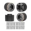 MUHIKRT Brass Weights 6mm 9mm 12mm 15mm 22mm Wheel Hex Hub Widen Adapter for 1/10 RC Crawler 1.9 2.2 Wheels Rims SCX10 TRX4 (15mm), Black view 1