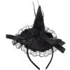 Luxshiny Halloween Witch Hat Headband Black Sequin Witch Hat Hairband Comfortable Fabric Plastic Party Cosplay Hair Accessory view 1