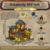 TOPBSFARNY 3D Wooden Miniature Dollhouse Kit Chinese Ancient Painting Style Double Layer Model DIY Christmas Crafts Wood Toy Handcraft Artwork for Adults view 2