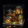 TOPBSFARNY 3D Wooden Miniature Dollhouse Kit Chinese Ancient Painting Style Double Layer Model DIY Christmas Crafts Wood Toy Handcraft Artwork for Adults view 3