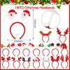Jexine 32 Pcs Christmas Headbands and Glasses Frame Christmas Glittered Glasses Frame Eyewear Decoration for Xmas Party Favor (Classic Style) view 2
