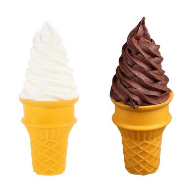 DOITOOL 2 Pcs Simulated Ice Cream Model, Fake Cone, Realistic Play Food, Artificial Lifelike Prop for Home Shops Photography Props Party Decor (White Coffee)
