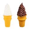 DOITOOL 2 Pcs Simulated Ice Cream Model, Fake Cone, Realistic Play Food, Artificial Lifelike Prop for Home Shops Photography Props Party Decor (White Coffee) view 1