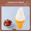 DOITOOL 2 Pcs Simulated Ice Cream Model, Fake Cone, Realistic Play Food, Artificial Lifelike Prop for Home Shops Photography Props Party Decor (White Coffee) view 4