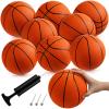 Vinsot 8 Pack Mini Rubber Basketballs Set 7 Inch Mini Hoop Basket Ball with Air Pump for Beginner Basketball Arcade Games Indoor Outdoor Pool Party Favors(Orange) view 1