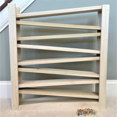 Deluxe, Authentic Wood Double Marble Run. Excessively Designed, Amish Built. About 25 x 25, 8 Levels of Twin Tracks  Taller, Longer, More Tracks, More Fun. 30 Free Marbles.
