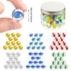 Leitee 72 Pieces Glass Marbles Chinese Checkers 0.63 Inch Colorful Marbles Bulk Fun Retro Toys with Clear Container for Games Party Favors DIY Crafting Home Decoration, 6 Colors view 2