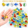 Leitee 72 Pieces Glass Marbles Chinese Checkers 0.63 Inch Colorful Marbles Bulk Fun Retro Toys with Clear Container for Games Party Favors DIY Crafting Home Decoration, 6 Colors view 4