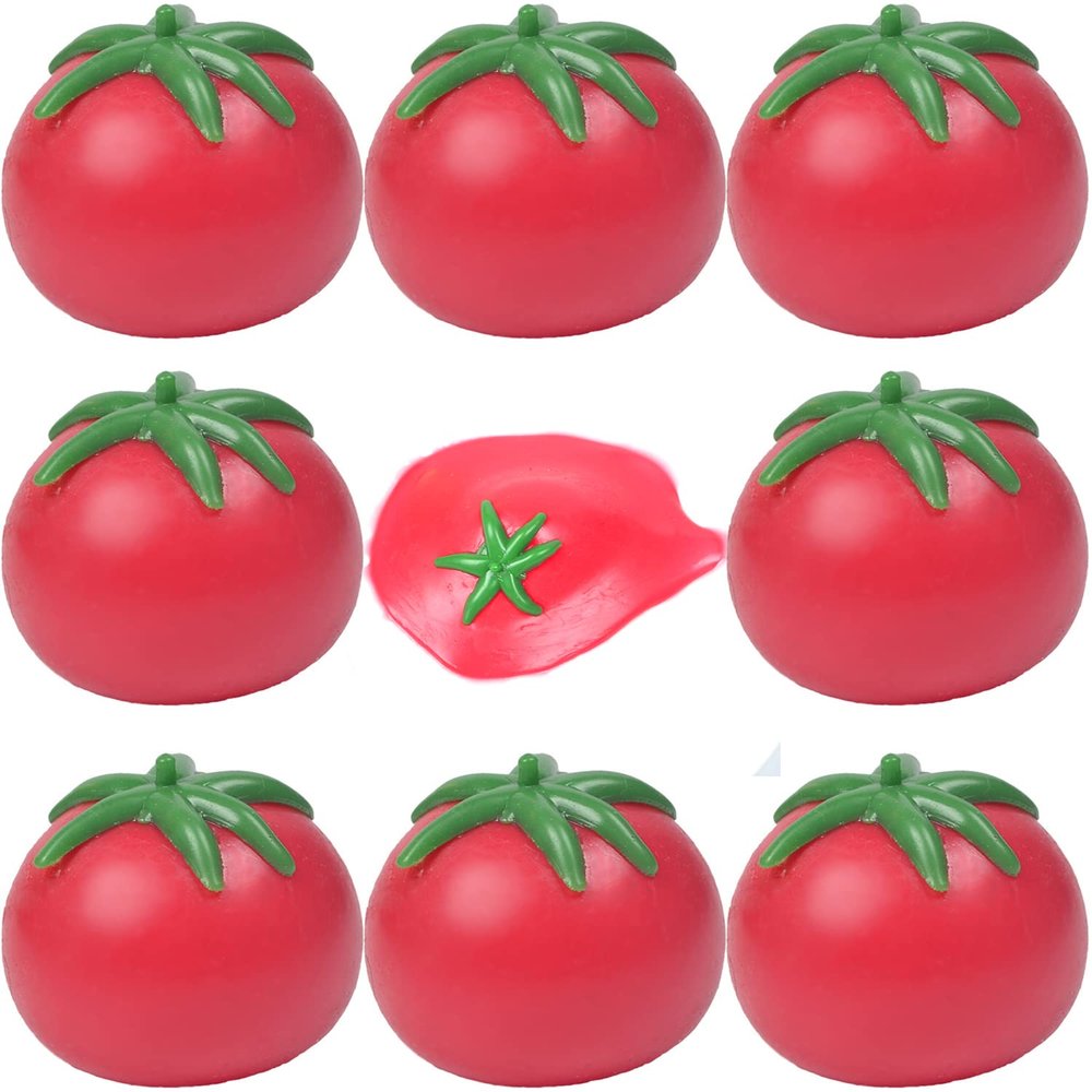 9pcs Release Stress Squeeze Toy,Tomatoes Stress,Water Ball,Decompression Toys,Soft and Comfortable Relieve(Tomato