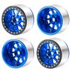RCHUBAM 4Pcs Aluminum 2.2" Beadlock Wheels Hub for 1/10 Axial Wraith 90048 RR10 TRX-4 TRX6 RC Crawler Car (Blue) view 2