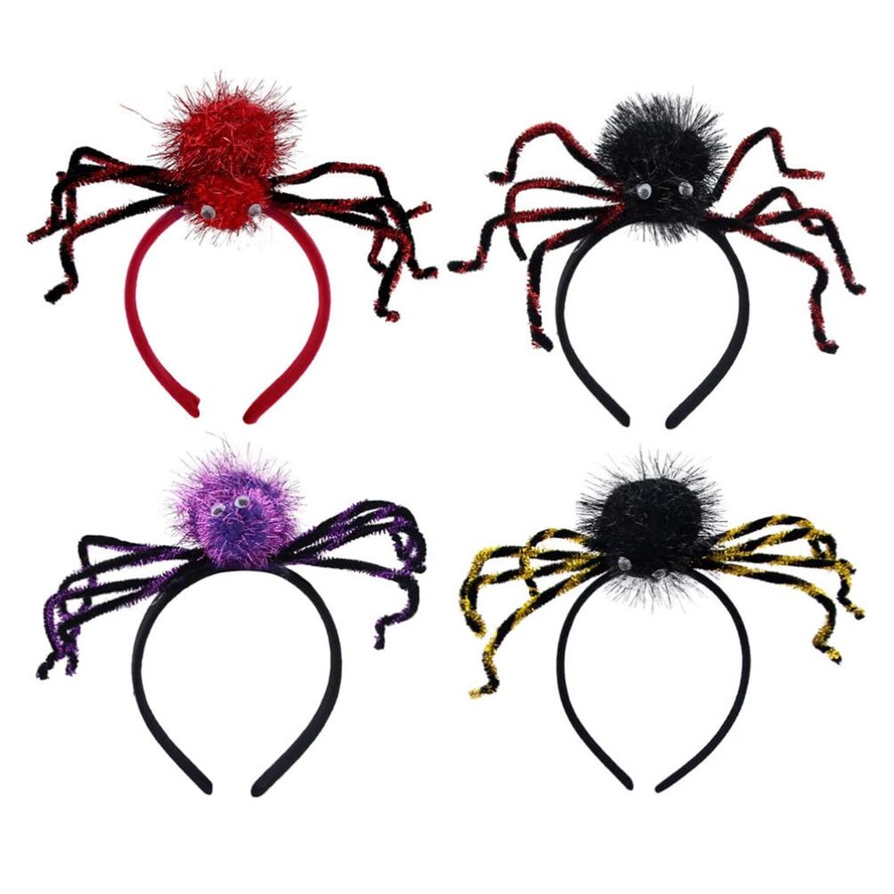 Yardwe Halloween Orange Hair Band Spider Headband Cosplay Gothic Headband Set