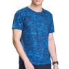 Men's Lightweight Camo Athletic T-Shirt Breathable Workout Short Sleeve Shirts Quick Dry Muscle Running Tops (Blue,4X-Large) view 2