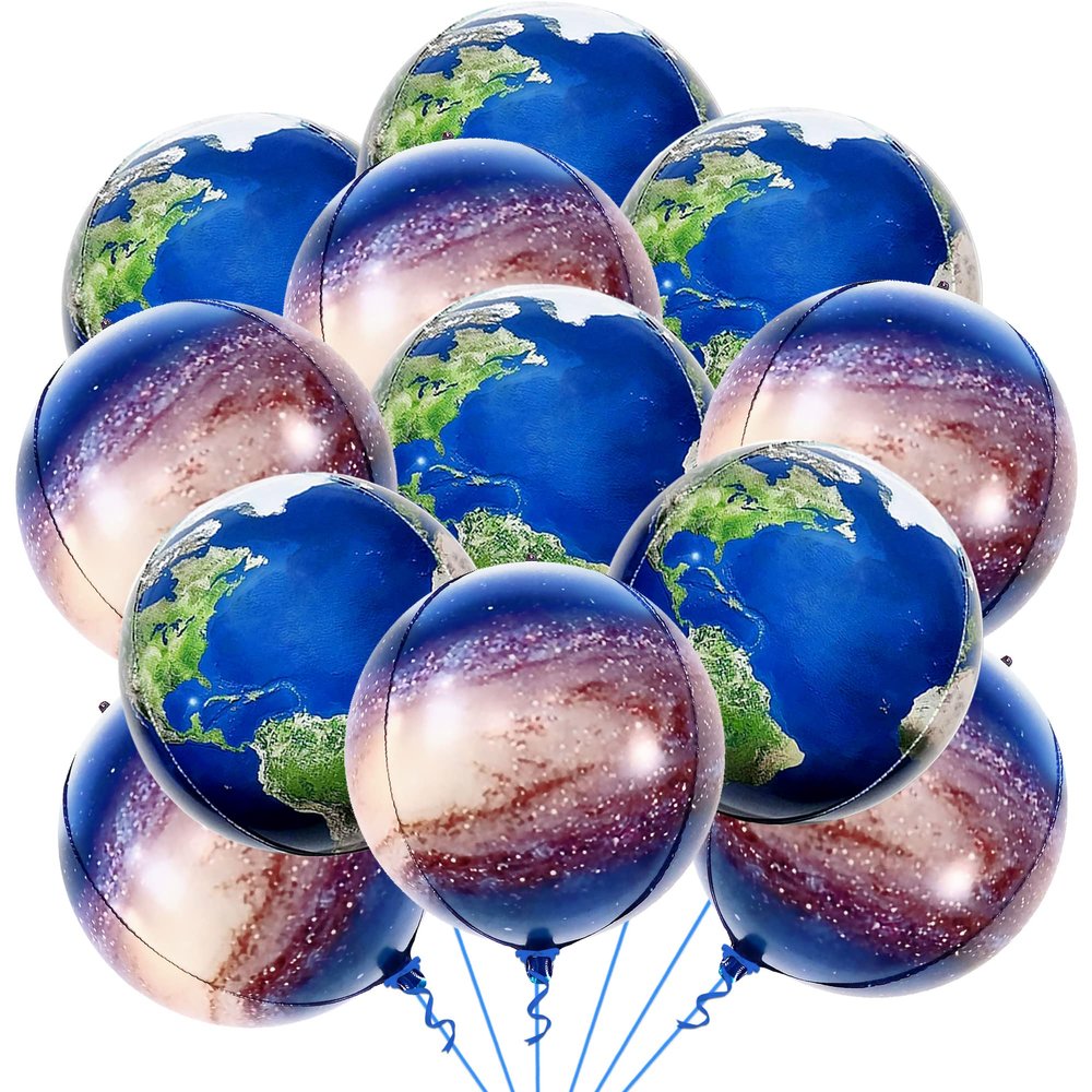 18 Pieces, Galaxy Balloons and Globe Balloons - 22 Inch Earth Balloons for Travel Party Decorations | Back To School Decorations | Space Balloons for Galaxy Party Decorations | Classroom Decorations
