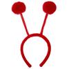 CHEU antenna headband costume as bee, snail, ant, insect props with bendable plush pom pom bopper (red) view 1