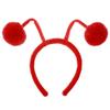 CHEU antenna headband costume as bee, snail, ant, insect props with bendable plush pom pom bopper (red) view 2
