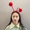 CHEU antenna headband costume as bee, snail, ant, insect props with bendable plush pom pom bopper (red) view 4