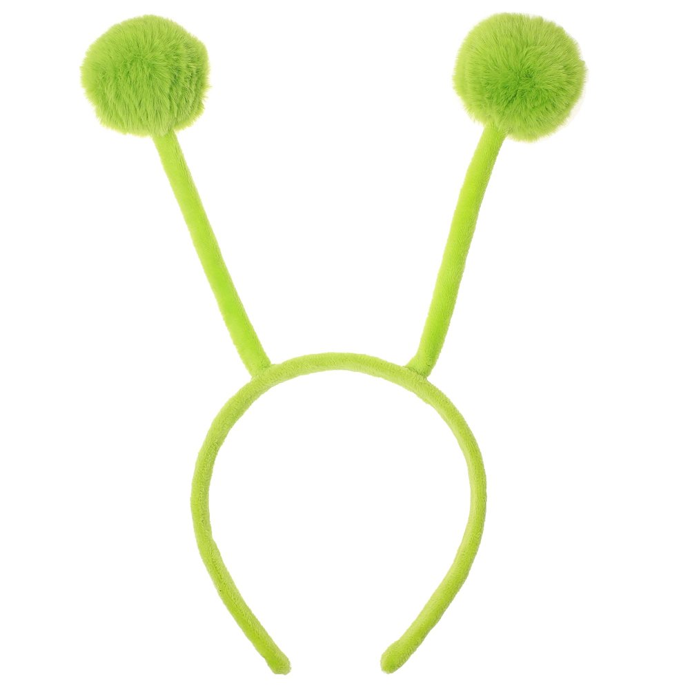 CHEU antenna headband costume as bee, snail, ant, insect props with bendable plush pom pom bopper (green)