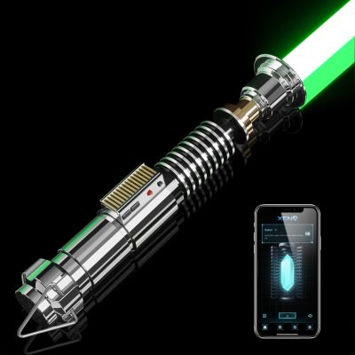 Upgrade XRGB3.0 Smooth Swing Motion Control Light Saber, 16 Sound Fonts Light Saber, Infinite Color Changing Rechargeable, Metal Hilt, Support Heavy Dueling Luke V2 Light Sabers with Stand Toy Tool