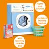 Casdon Blue Electronic Washer - Toy Washing Machine with Spinning Drum, Lights, & Sound Effects - Includes Laundry Basket & Washing Powder Box - Playset for Children Aged 3+ view 2