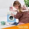 Casdon Blue Electronic Washer - Toy Washing Machine with Spinning Drum, Lights, & Sound Effects - Includes Laundry Basket & Washing Powder Box - Playset for Children Aged 3+ view 4