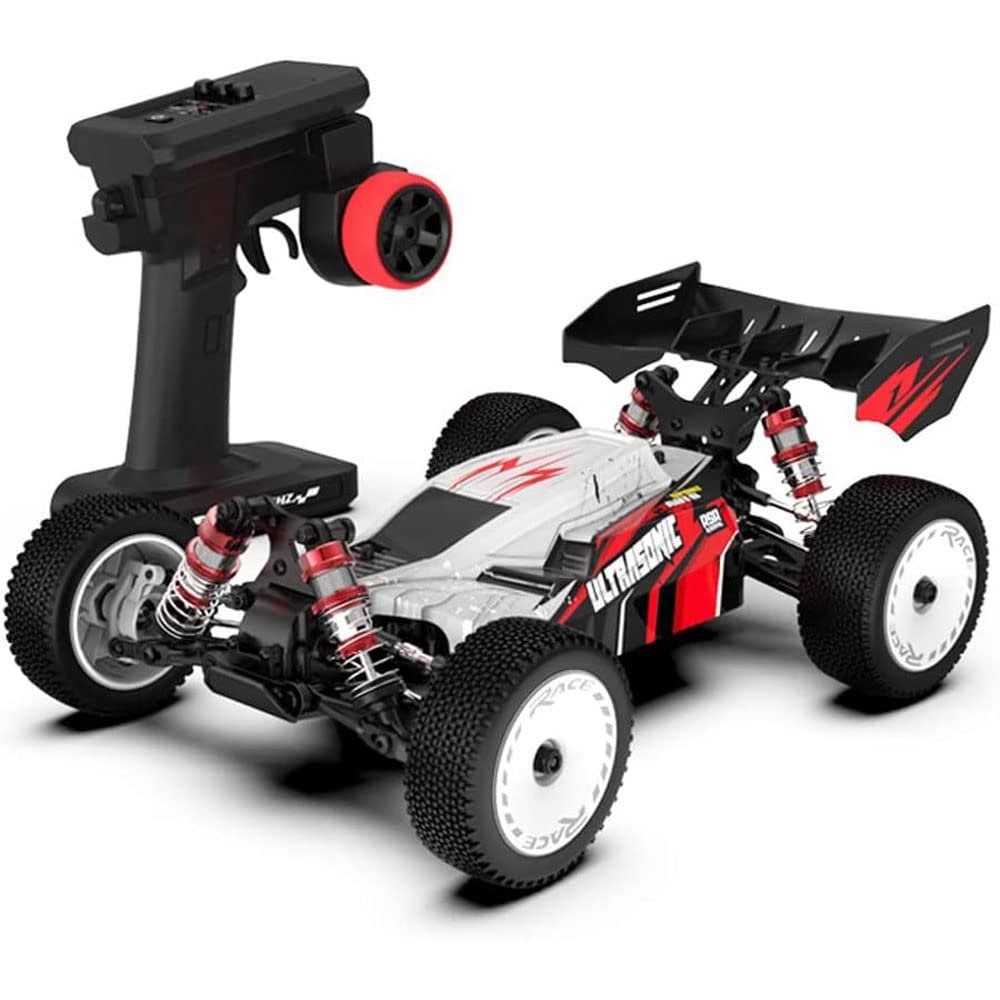QIYHBVR RC Car, 1/14 Scale 2.4GHz Remote Control Car, 4WD 60km/h High Speed Racing Car, Off-Road Buggy Drift Car RTR with Aluminum Alloy Chassis, Fast Race Buggy Hobby Car