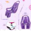 Fancyes Kids Bike Doll Seat with DIY Sticker Birthday ' Bike Accessories Universal Bike Accessories Dolls Chair Seat, Purple view 2