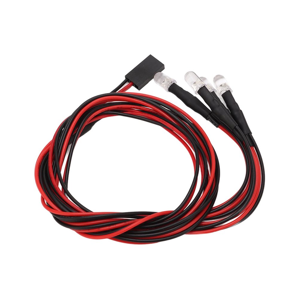 RC Car Light, 5 Sets 4 LED RC Car Light High Brightness Diameter 5mm White Red Light RC LED Lights Kits for Modified HeadlightsBody Parts
