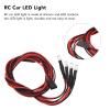 RC Car Light, 5 Sets 4 LED RC Car Light High Brightness Diameter 5mm White Red Light RC LED Lights Kits for Modified HeadlightsBody Parts view 2