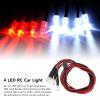 RC Car Light, 5 Sets 4 LED RC Car Light High Brightness Diameter 5mm White Red Light RC LED Lights Kits for Modified HeadlightsBody Parts view 4