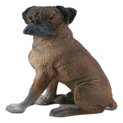 Ebros Gift Adorable Sitting Brindle Boxer Dog Miniature Figurine Fine Pedigree Dogs Breed of Boxers with Lifelike Details Dollhouse Mini Collectible Decor