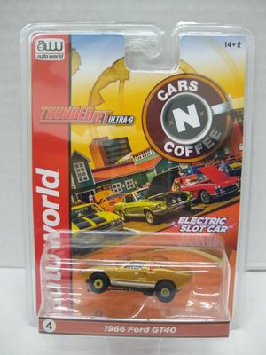Auto World SC379-4A Cars N Coffee 1966 GT40 HO Scale Electric Slot Car - Gold