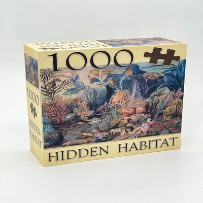1000 Piece Puzzle (Jigsaw) Featuring Highly Detailed Marine Hidden Habitat Vintage Art and Biology Facts with Anti-Glare Matte Lamination