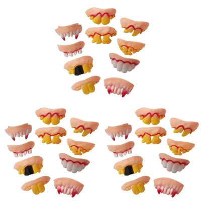 30 Pcs Fake Blood Teeth Vampire Fangs Teeth Ugly Fake Teeth Prank Toy Troubled Teeth Funny Teeth April Fool s Day Photos Props Halloween Decoration Joke Teeth Make up