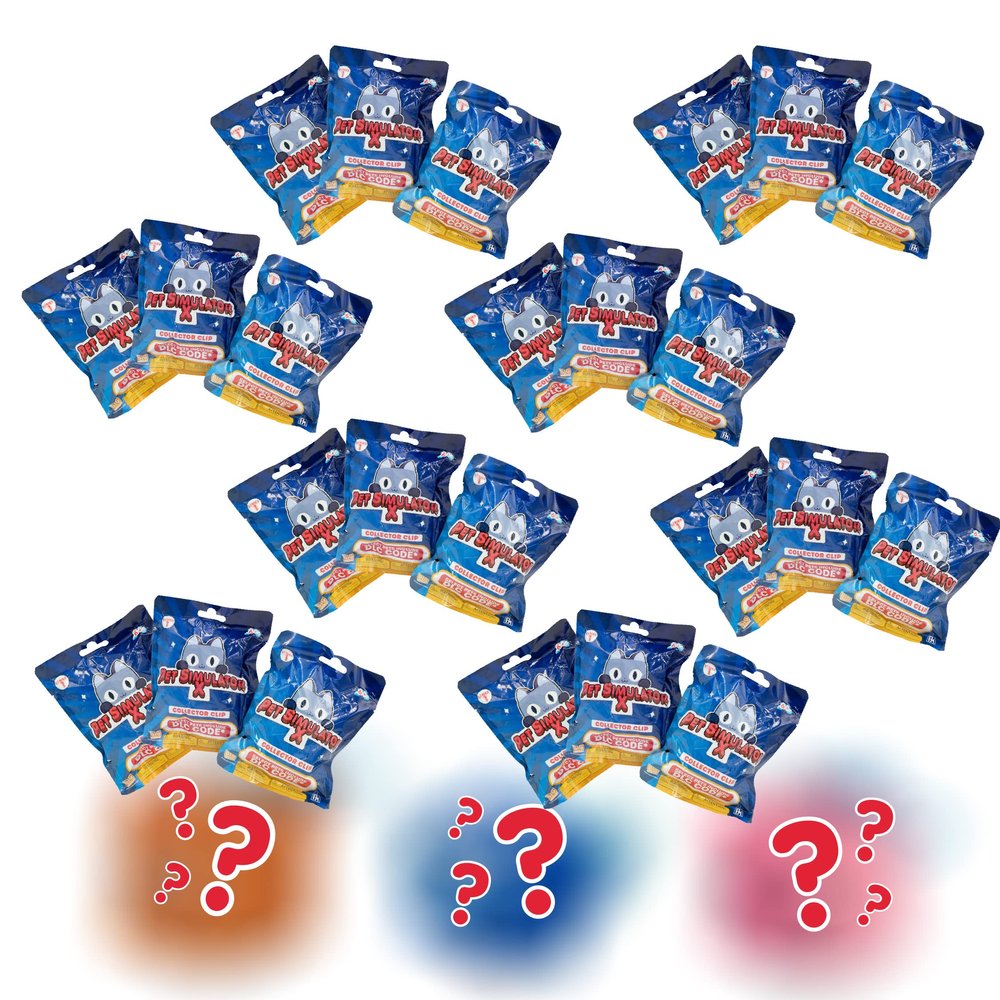 PET Simulator X - Mystery Pet Minifigure Toys with Collector Clip - Blind Bags 24 Pack Box and Chance of DLC Code - Surprise Collectable