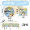 41pcs Adventure World Awaits Map Party Supplies ,include 20 Dessert Plates, 20 Napkin and 1pcs Tablecloth, Adventure World Awaits Map Party Set Used for The Adventure Begin Birthday Party Decoration view 2