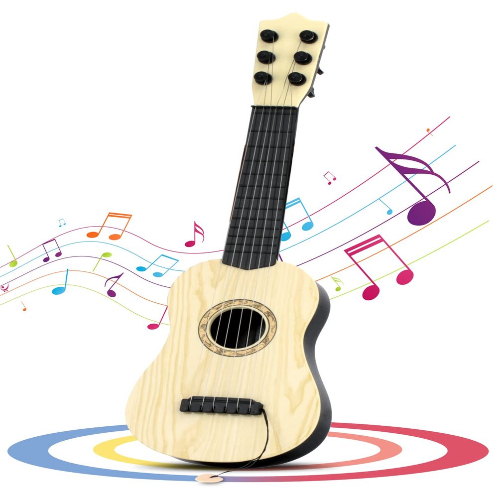 Kids Toy Guitar 6 String,17 inch Guitar Baby Kids Cute Rhyme Developmental Musical Instrument Educational Toy for Toddlers
