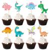 Ercadio 32 Pack Cartoon Dinosaur Cupcake Toppers Cute Dinosaur Baby Cupcake Picks Dinosaur's Theme Baby Shower Kids Birthday Party Cake Decorations Supplies view 1