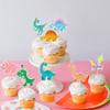 Ercadio 32 Pack Cartoon Dinosaur Cupcake Toppers Cute Dinosaur Baby Cupcake Picks Dinosaur's Theme Baby Shower Kids Birthday Party Cake Decorations Supplies view 4