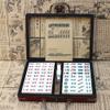 LSOAARRT Portable Chinese Family Mahjong Travel Set with 144 Mini Tiles,2 Pcs Dice & Leather Carrying Case Box for Travel Party (M) view 4