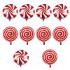 Christmas Foil Balloons, 10 Large Red Swirl Mylar Foil Balloons, 18 Inch Helium Balloons for Xmas, New Year & Birthday Party Candy Decorations view 1